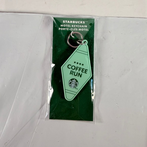 Starbucks Accessories - Starbucks Motel Keychain New Coffee Run Mint Green Retro Logo Tag
